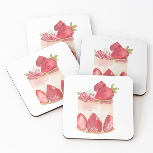 Item preview, Strawberry Fruit Cake with Macarons  designed and sold by silviaol.