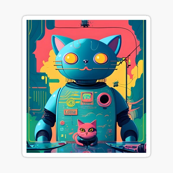 Item preview, Cute Robot Cat With A Cat - Adorable Catbot 3000 designed and sold by Agunikyle.