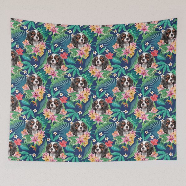 Item preview, Tropical Tri-color Cavalier King Charles Spaniel Puppy designed and sold by lulupetart.