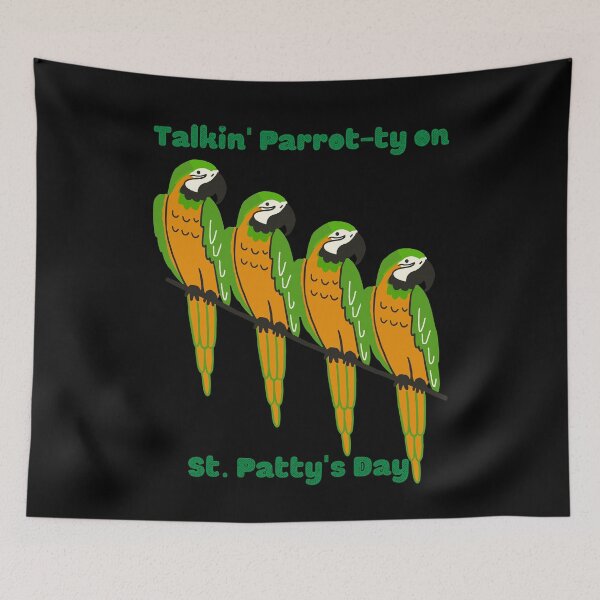 Item preview, St patricks day parrot- party coordinator - Talkin' Parrot-ty on St. Patty's Day! funny gifts for man saint patricks day 2 designed and sold by VectorPower.