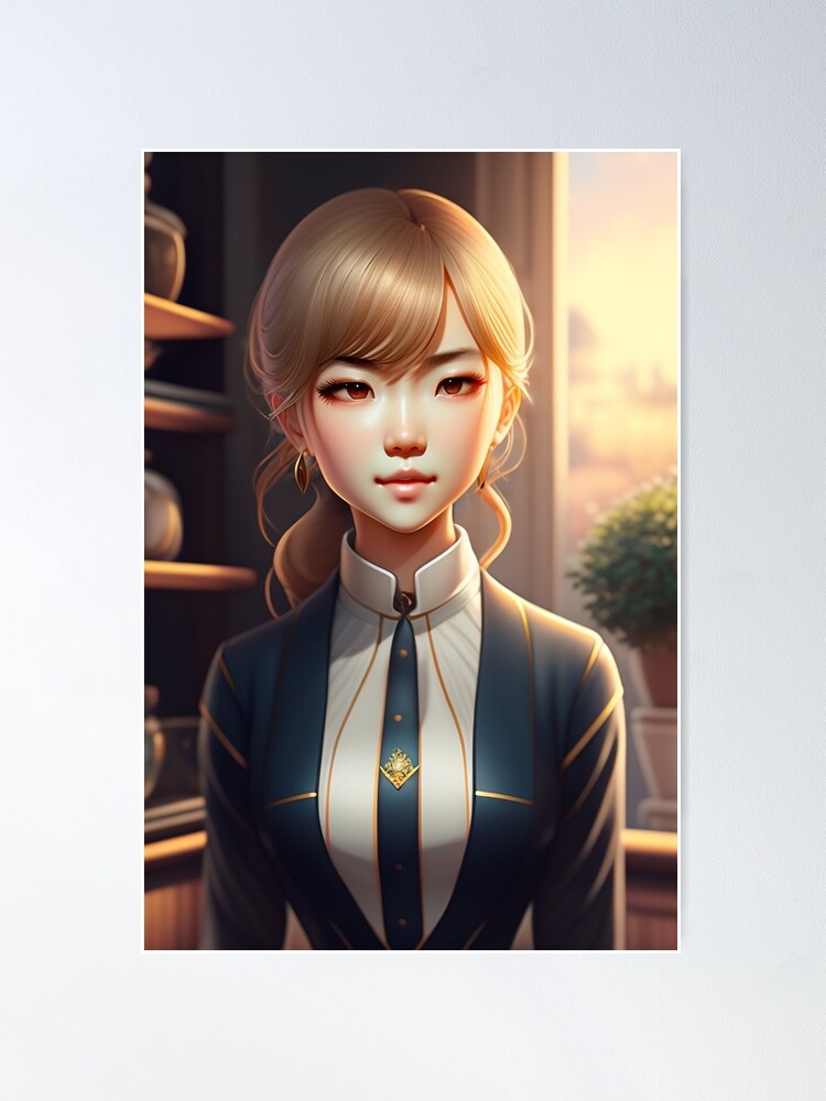 Premium AI Image  Futuristic anime style girl Neural network AI