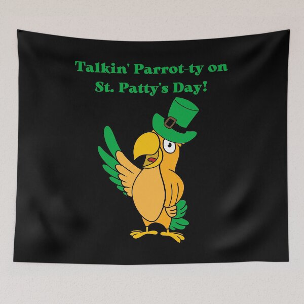 Item preview, St patricks day parrot- party coordinator - Talkin' Parrot-ty on St. Patty's Day! funny gifts for man saint patricks day 3 designed and sold by VectorPower.