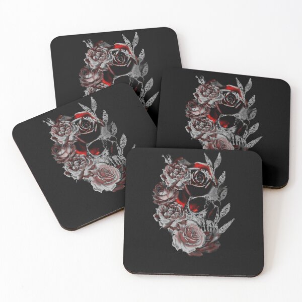 Item preview,  Skull with Black and Red Roses designed and sold by Gothic Fantasy.