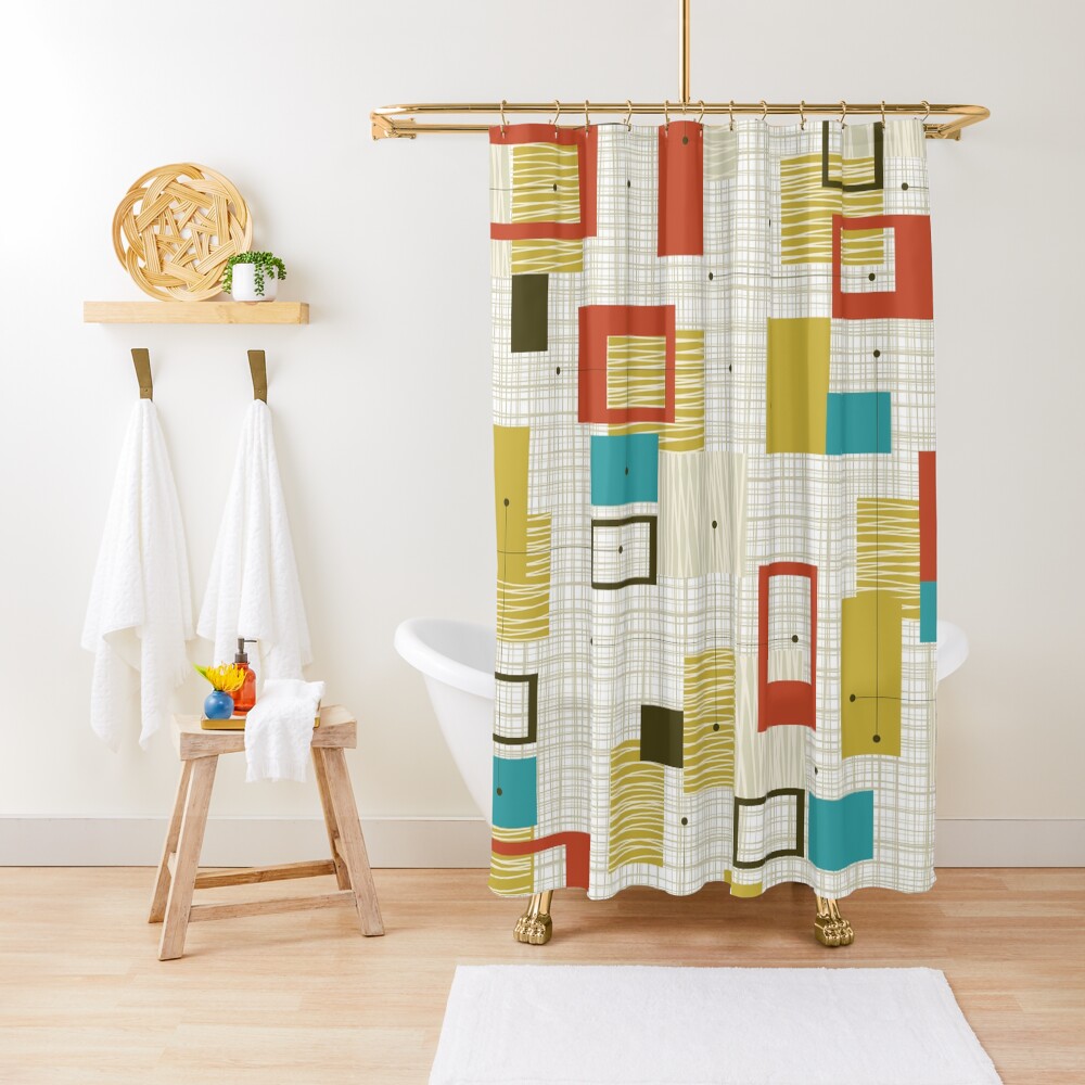 "Mid Century Modern 2a" Shower Curtain for Sale by Makanahele Redbubble