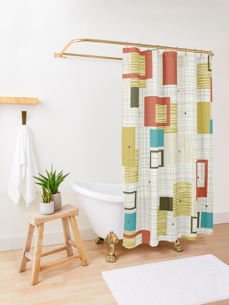 Thumbnail 3 of 5, Shower Curtain, Mid Century Modern 2a designed and sold by Makanahele.