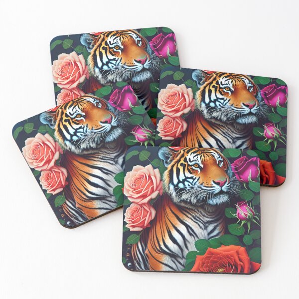 Item preview, Tiger Amongst Roses designed and sold by RockingPandS.