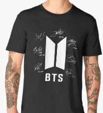 Camiseta premium para hombre bts bangtan boys firmas firma autógrafo
