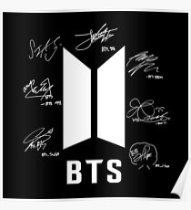 bts bangtan boys signatures signature autograph Poster