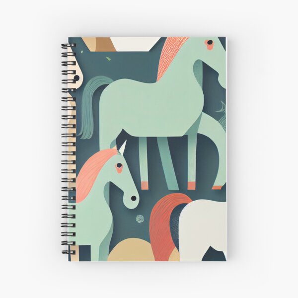 Elegant Horses Pattern Spiral Notebook