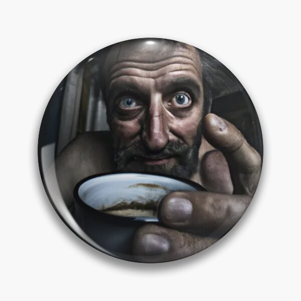 Item preview, Man Sipping Coffee (black and white portrait) designed and sold by UglyAIArtwork.