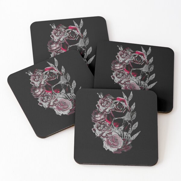 Item preview,   Skull with Black and Pink Roses designed and sold by Gothic Fantasy.