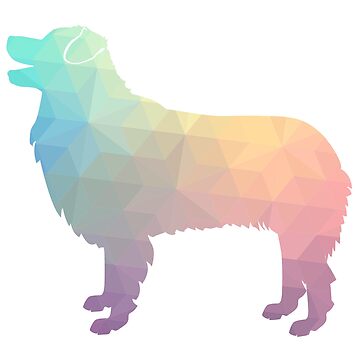 Artwork thumbnail, Australian Shepherd Dog Breed Geometric Silhouette Pastel by TriPodDogDesign
