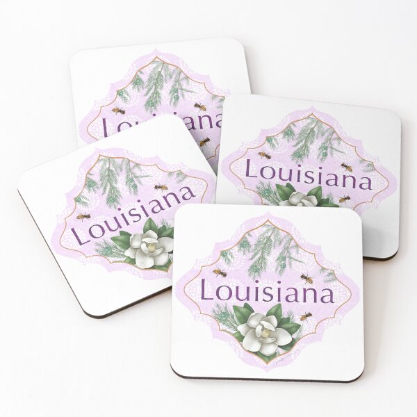 Item preview, Louisiana  State Pride | Louisiana flower magnolia | US State Collection State Icon Illustration | road trip travel tracker bald cypress designed and sold by JourneyHomeMade.