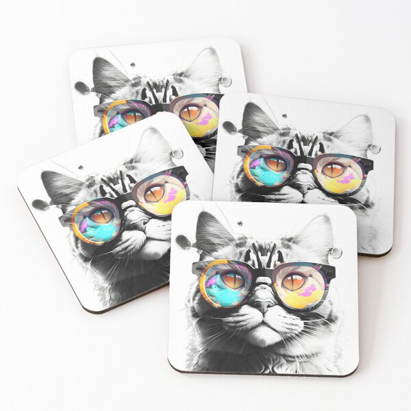 Item preview, "Catty with Class: A Chic Kitty and Her Colorful Glasses" designed and sold by Samireem.