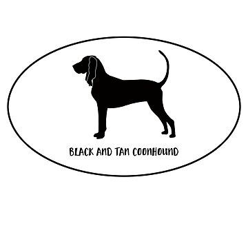 Artwork thumbnail, Black and Tan Coonhound Dog Classic Black Silhouette in Oval by TriPodDogDesign