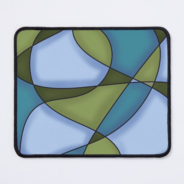 Item preview, Intuitive continuous line abstract green and blue designed and sold by Artistestella.