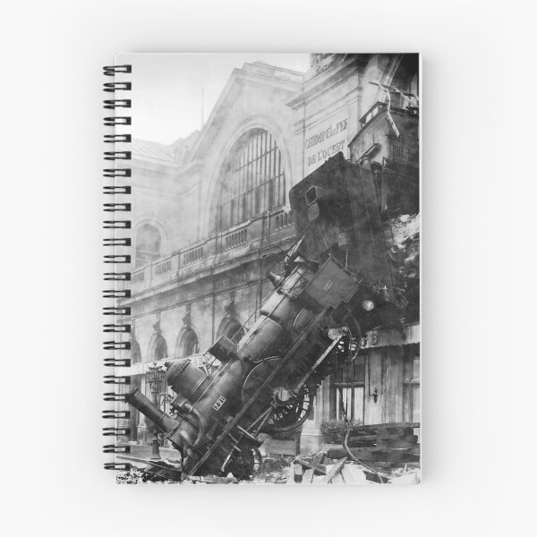 Item preview, Train Wreck At Montparnas, black and white photo 1895 designed and sold by Glimmersmith.