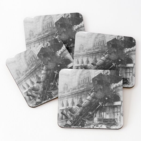 Item preview, Train Wreck At Montparnas, black and white photo 1895 designed and sold by Glimmersmith.