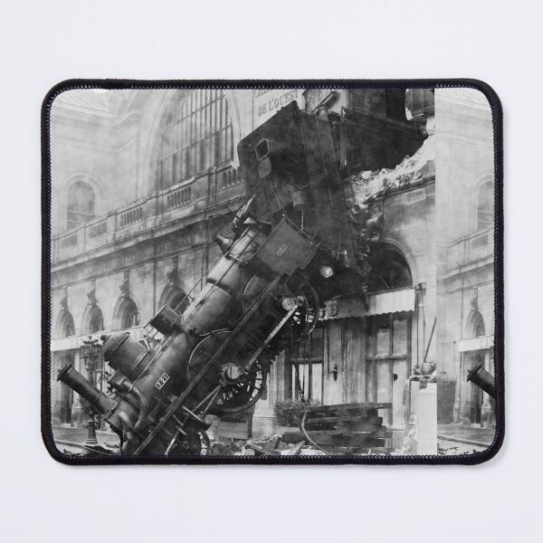 Item preview, Train Wreck At Montparnas, black and white photo 1895 designed and sold by Glimmersmith.