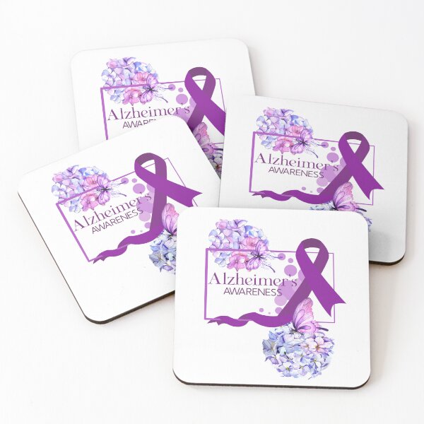 Item preview, Purple Alzheimer’s Awareness Ribbon with Hydrangeas designed and sold by TheAchyArtist.