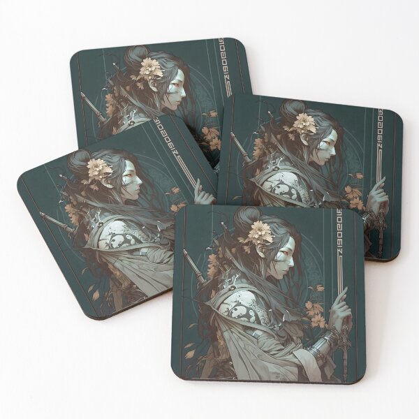 Item preview, Art Nouveau Futuristic Female Ninja Samurai designed and sold by entwithanaxe.