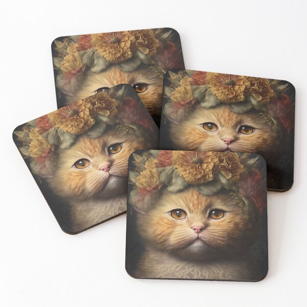 Item preview, Lovely cat (Kitten ) vintage flowers portrait frame 11 big size designed and sold by jetaiart.
