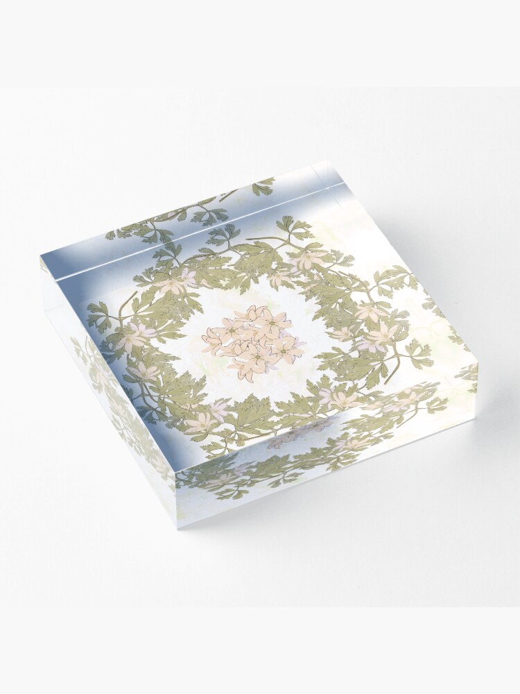 Alternate view of Flower doodles. Acrylic Block