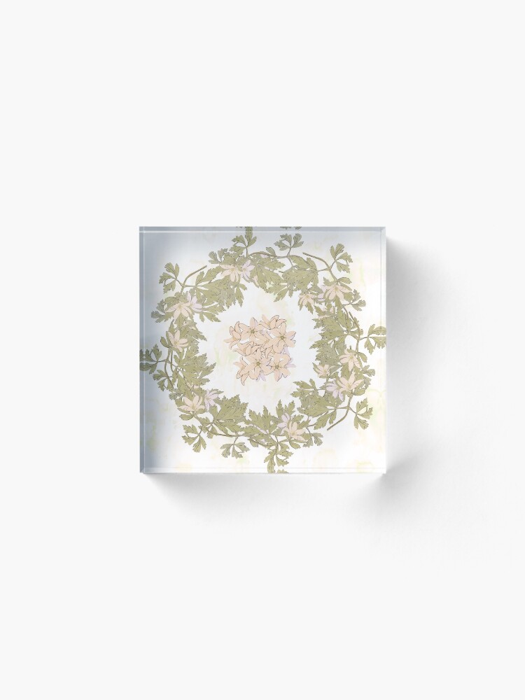 Alternate view of Flower doodles. Acrylic Block