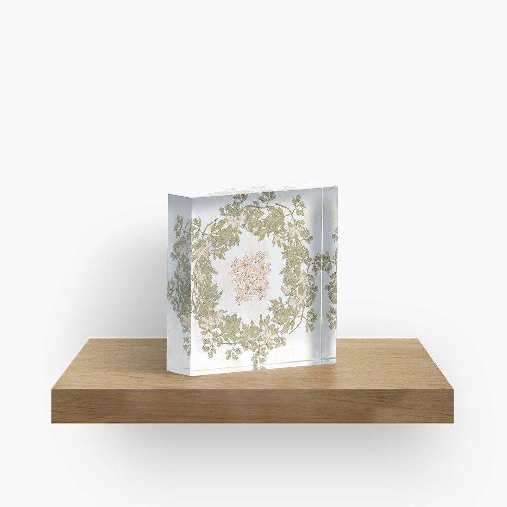 Flower doodles. Acrylic Block