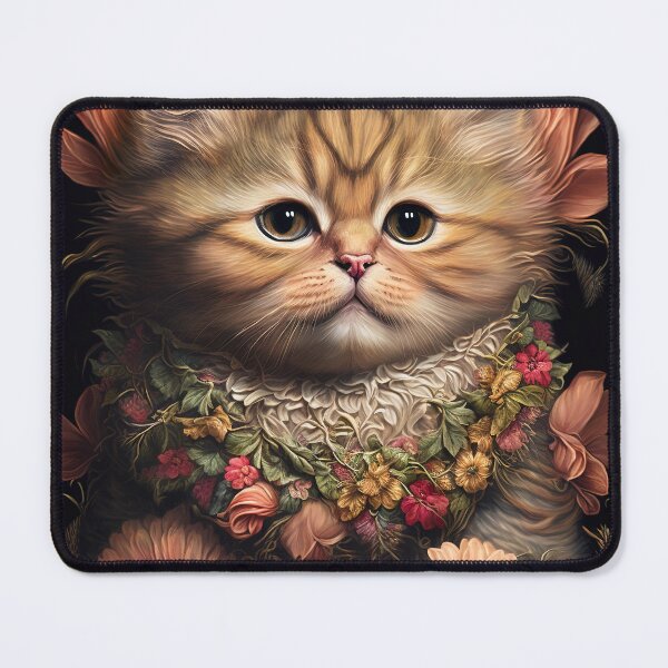 Item preview, Lovely cat (Kitten ) vintage flowers portrait frame 12 designed and sold by jetaiart.