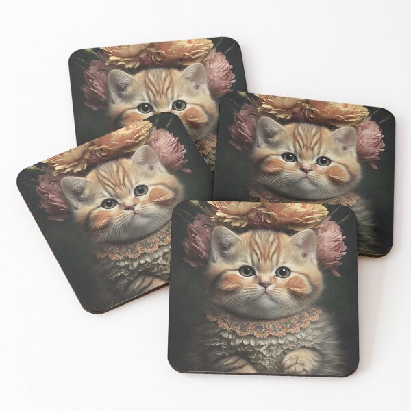 Item preview, Lovely cat (Kitten ) vintage flowers portrait frame 13 designed and sold by jetaiart.
