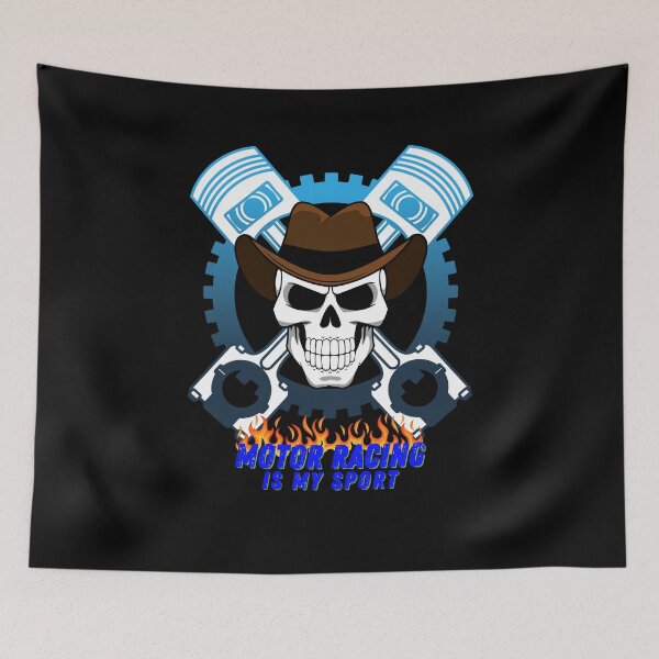 Item preview, Motor Racing Is My Sport Skull Piston Rods Flames Fire Mood Racing Cars Engines Motorsports Drag Racing Street Racing Driver Hot Rods Tuner designed and sold by CarantinedChaos.