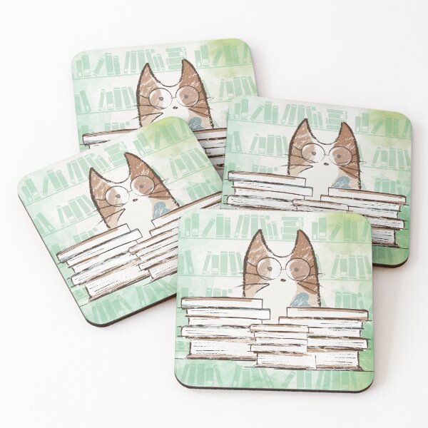 Item preview, Cat librarian designed and sold by hashtaghedgehog.