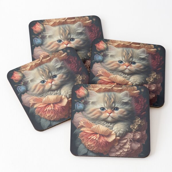 Item preview, Lovely cat (Kitten ) vintage flowers portrait frame 14 designed and sold by jetaiart.