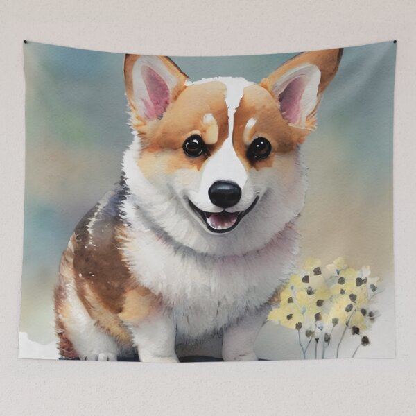Item preview, Cute Corgi Puppy Art 2 designed and sold by cutiepeaupies.