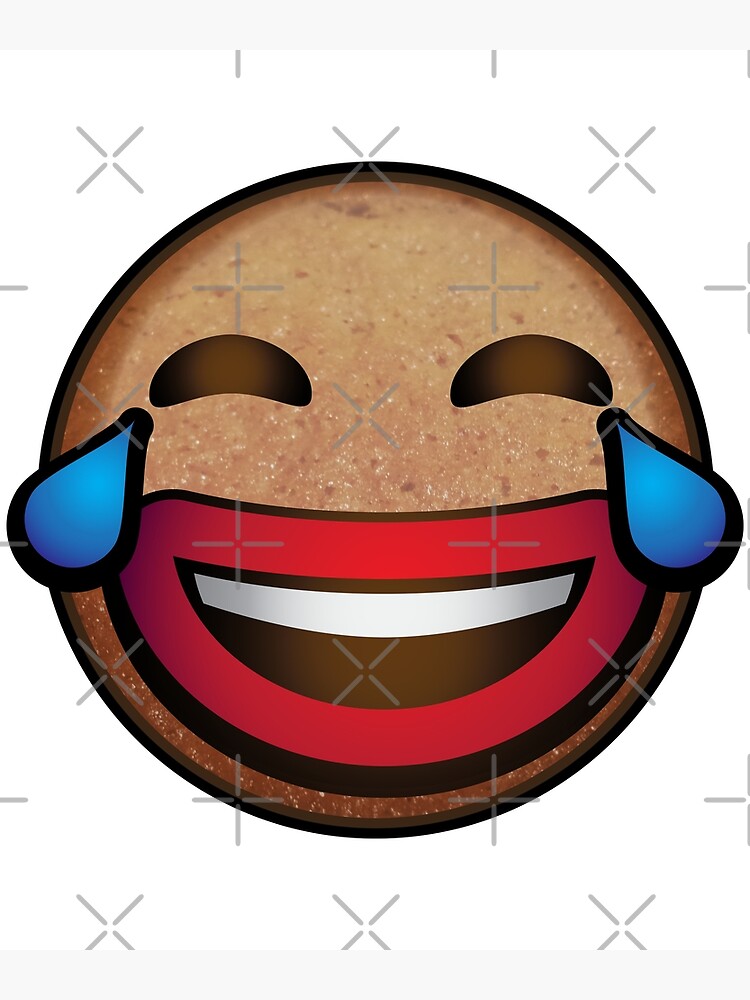 "Laughing Out Loud Gingerbread Man Emoji " Canvas Print for Sale by