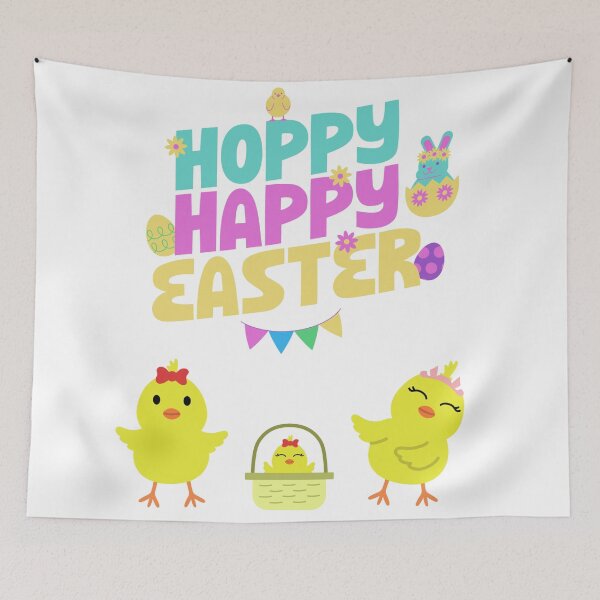 Aperçu de l'œuvre Hoppy Happy Easter Chicks Cute créée et vendue par VersoShopping.