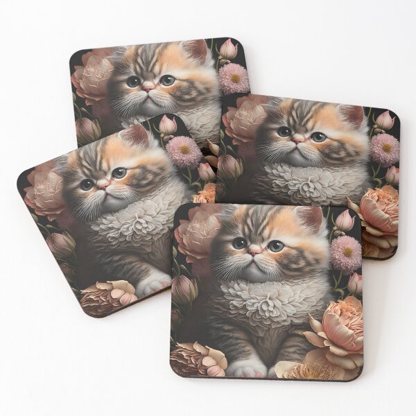 Item preview, Lovely cat (Kitten ) vintage flowers portrait frame 15 designed and sold by jetaiart.