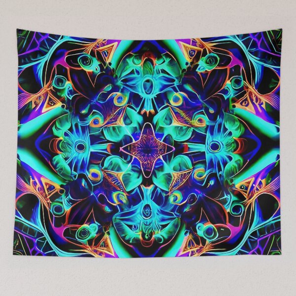 Item preview, Purple and Teal Blacklight Sacred Geometry designed and sold by Psychedelic-Sap.