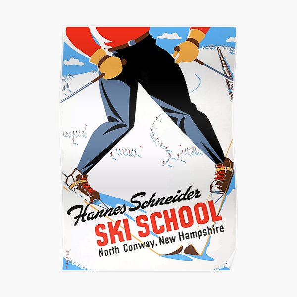 "Vintage North Conway New Hampshire Skiing Travel" Poster for Sale by