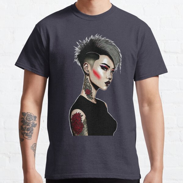 Asian Woman Punk Rock Metal Classic T-Shirt