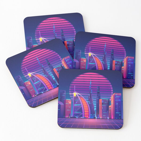 Item preview, Dubai Synthwave Cityscape designed and sold by MaiZephyr.