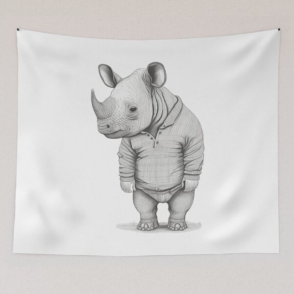 Item preview, Rhino wear Shirt Young Rhino Human Style designed and sold by MaxEXP.