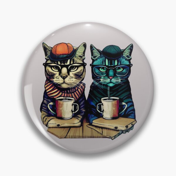 Item preview, Trendy Hipster Cats Sitting in a Coffeeshop Judgeing You designed and sold by RosaleesPaperie.