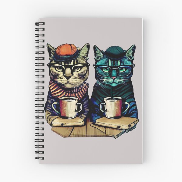 Item preview, Trendy Hipster Cats Sitting in a Coffeeshop Judgeing You designed and sold by RosaleesPaperie.