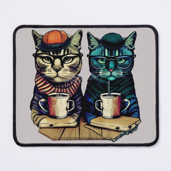 Item preview, Trendy Hipster Cats Sitting in a Coffeeshop Judgeing You designed and sold by RosaleesPaperie.