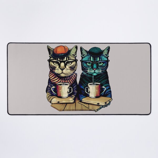 Item preview, Trendy Hipster Cats Sitting in a Coffeeshop Judgeing You designed and sold by RosaleesPaperie.