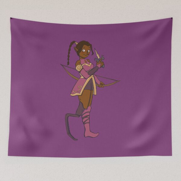 Item preview, Fantasy Character with Lower-Leg Prosthesis, Bow & Dagger designed and sold by moonrunesshop.