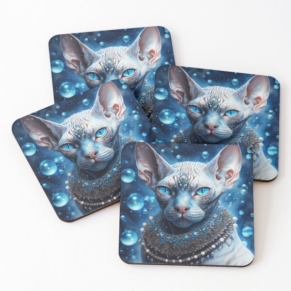 Item preview, Shiny Blue Sphynx Portrait designed and sold by Nocturne  Paws.