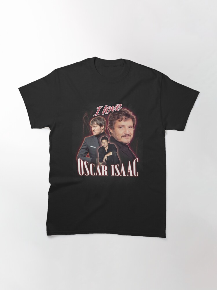 Thumbnail 3 of 7, Classic T-Shirt, I Love Oscar Isaac Pedro Pascal Cursed Fan Collage designed and sold by snazzyseagull.